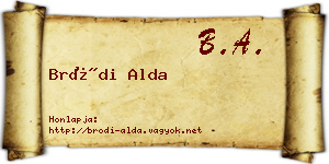 Bródi Alda névjegykártya